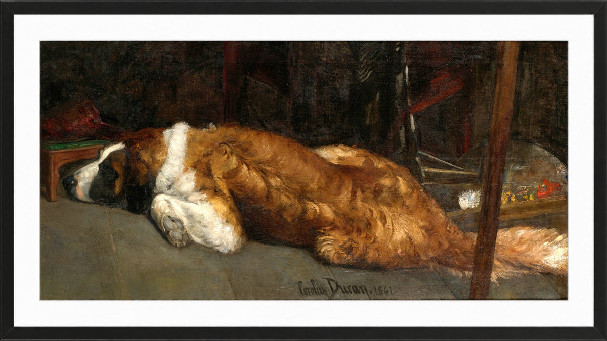 Carolus-Duran Print, Le Chien (The Dog) (1861) — black frame