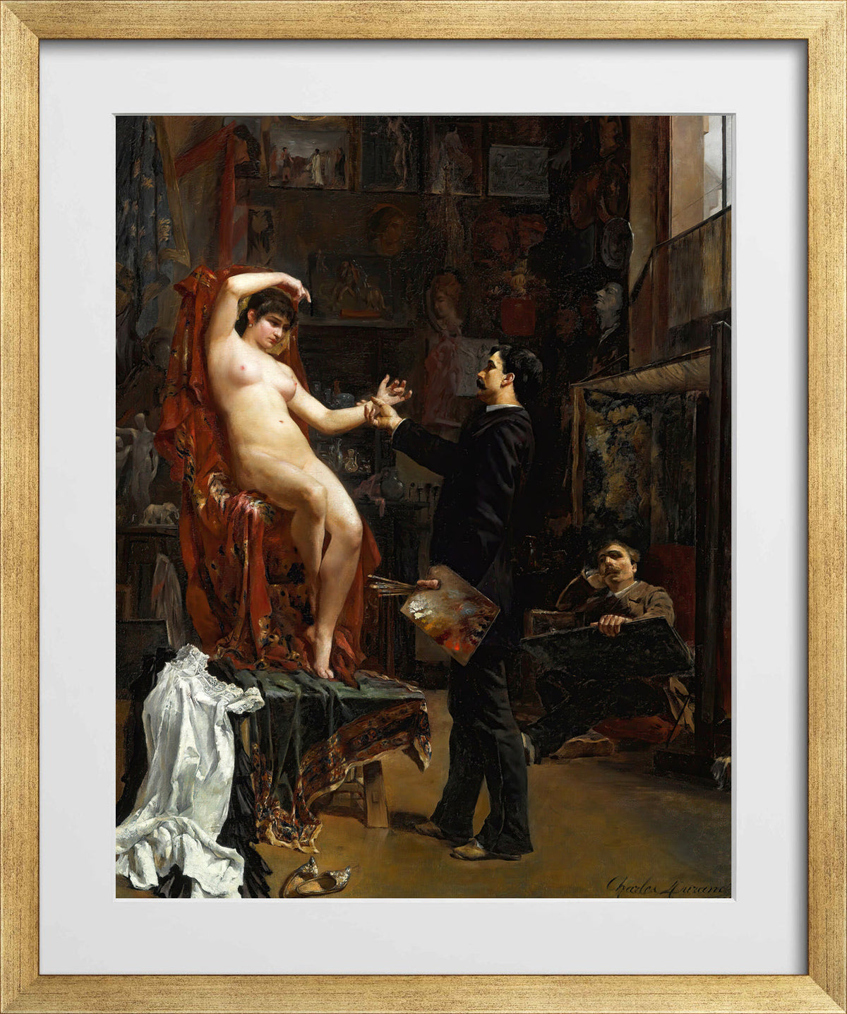 Carolus-Duran Print, Manette Salomon (1883) — gold frame