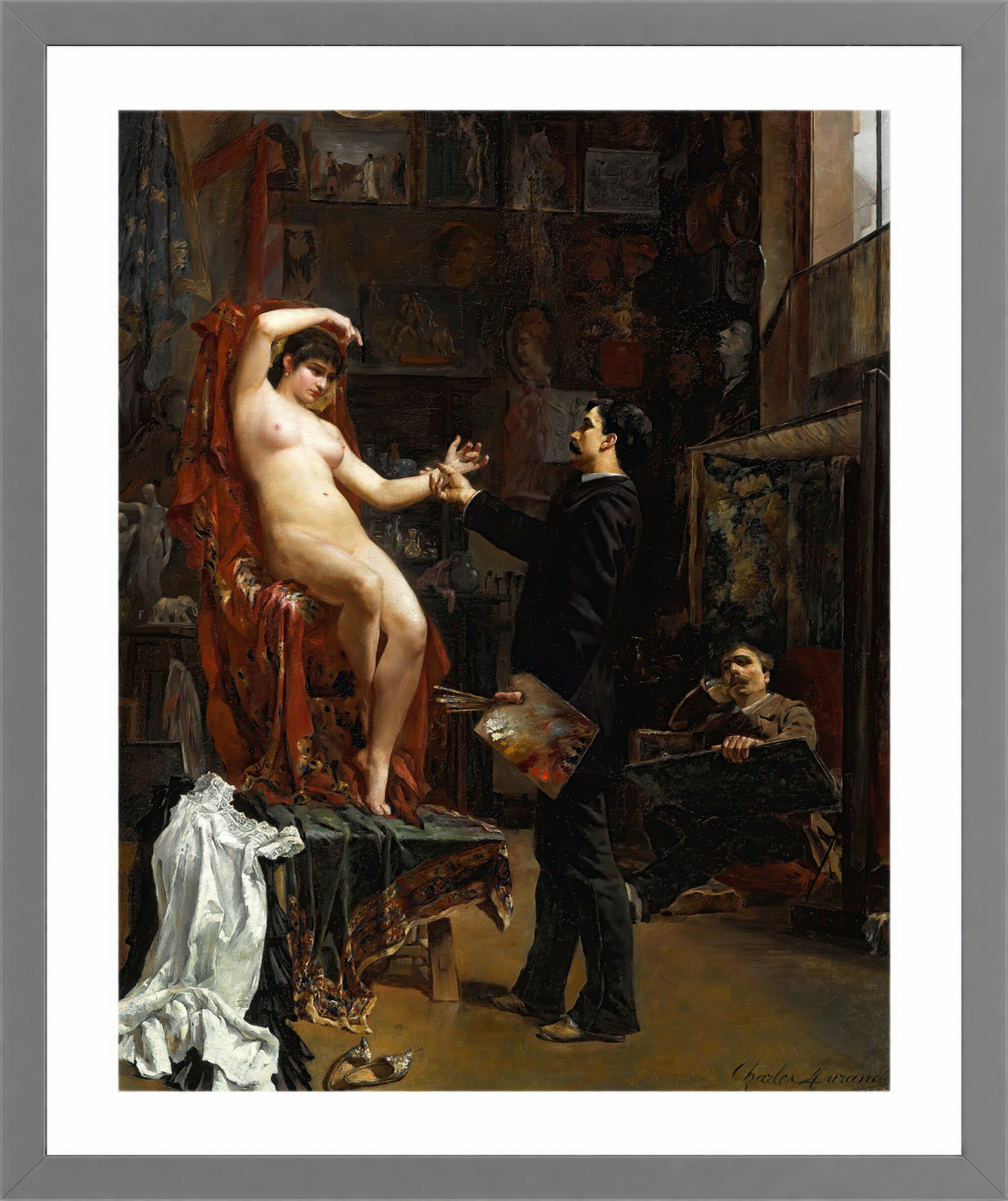 Carolus-Duran Print, Manette Salomon (1883) — light grey frame
