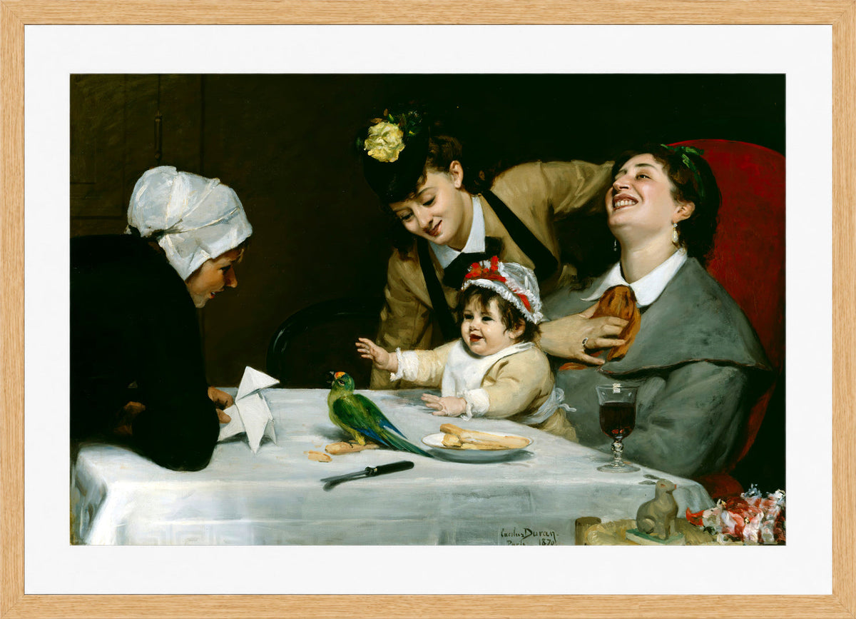 Carolus-Duran Print, Merrymakers (1870) — oak frame