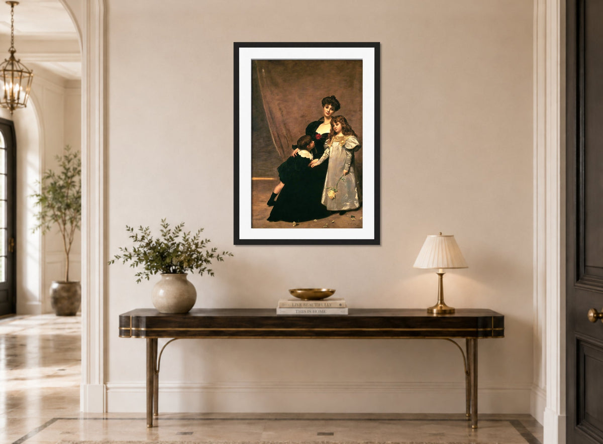 Carolus-Duran Print, Mother and Children (Madame Feydeau and Her Children) (1897) — hallway