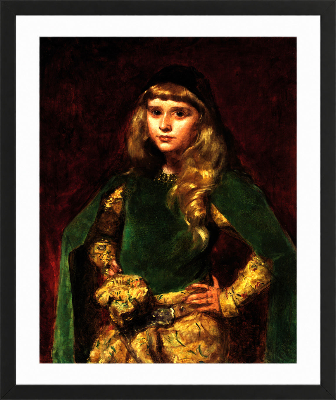 Carolus-Duran Print, Natalie at Ten (1887) — black frame