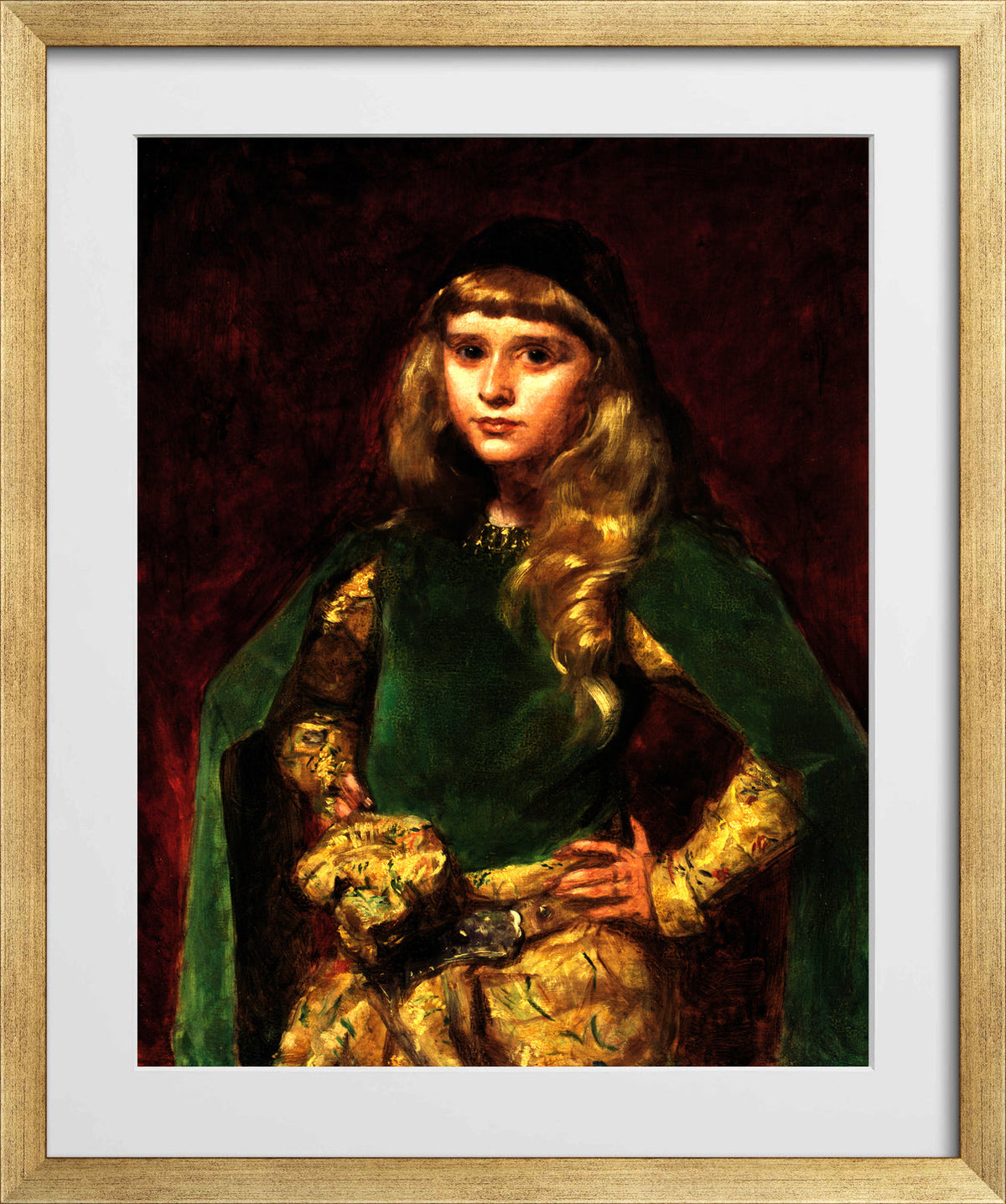 Carolus-Duran Print, Natalie at Ten (1887) — gold frame
