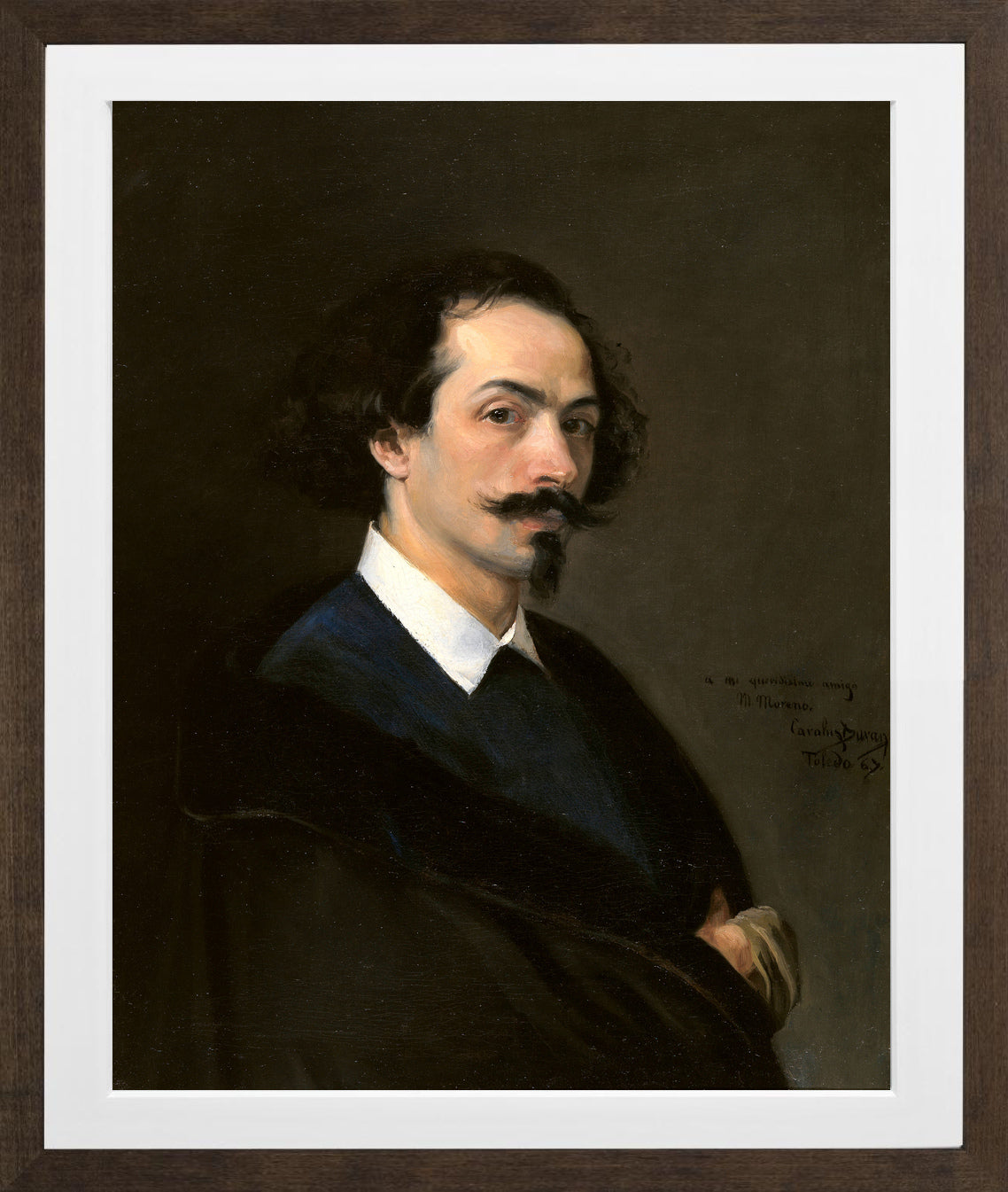 Carolus-Duran Print, Painter Matías Moreno (1867) — brown frame