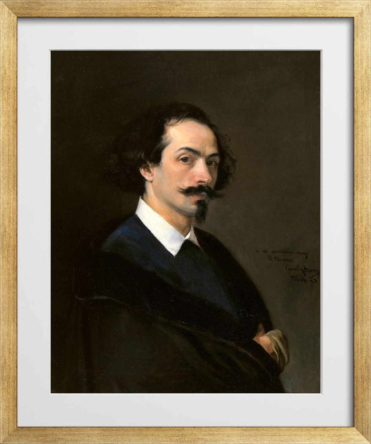 Carolus-Duran Print, Painter Matías Moreno (1867) — gold frame