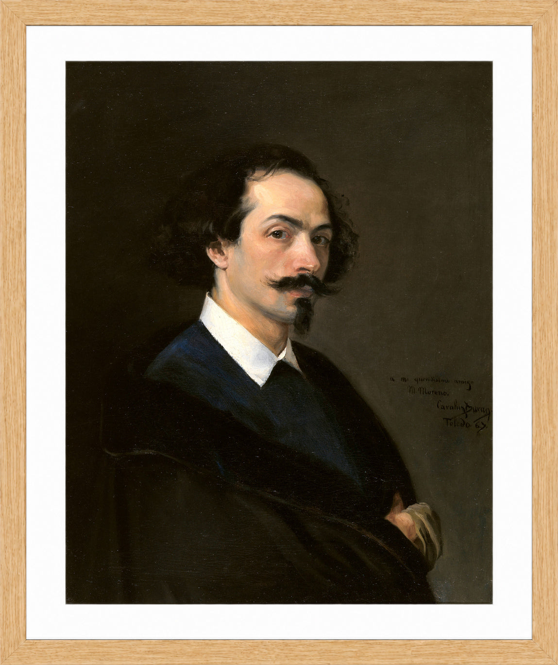 Carolus-Duran Print, Painter Matías Moreno (1867) — oak frame