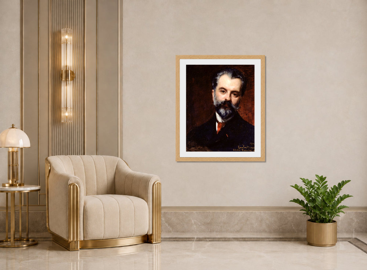 Carolus-Duran Print, Portrait of Arsène Alexandre (1902) — art deco roomset