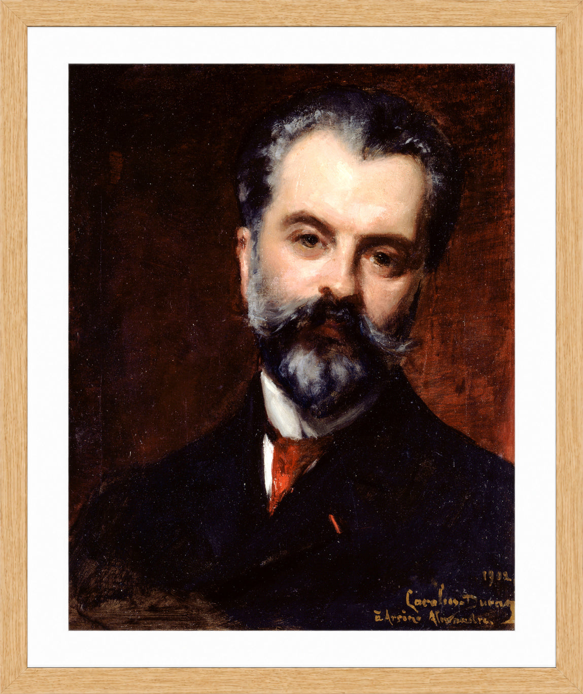 Carolus-Duran Print, Portrait of Arsène Alexandre (1902) — oak frame