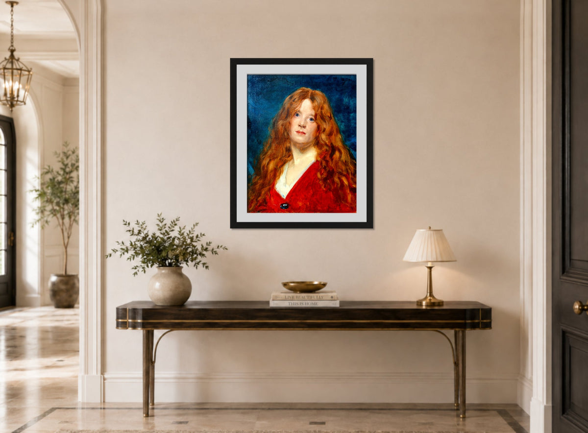 Carolus-Duran Print, Portrait of a Red-Haired Woman — hallway