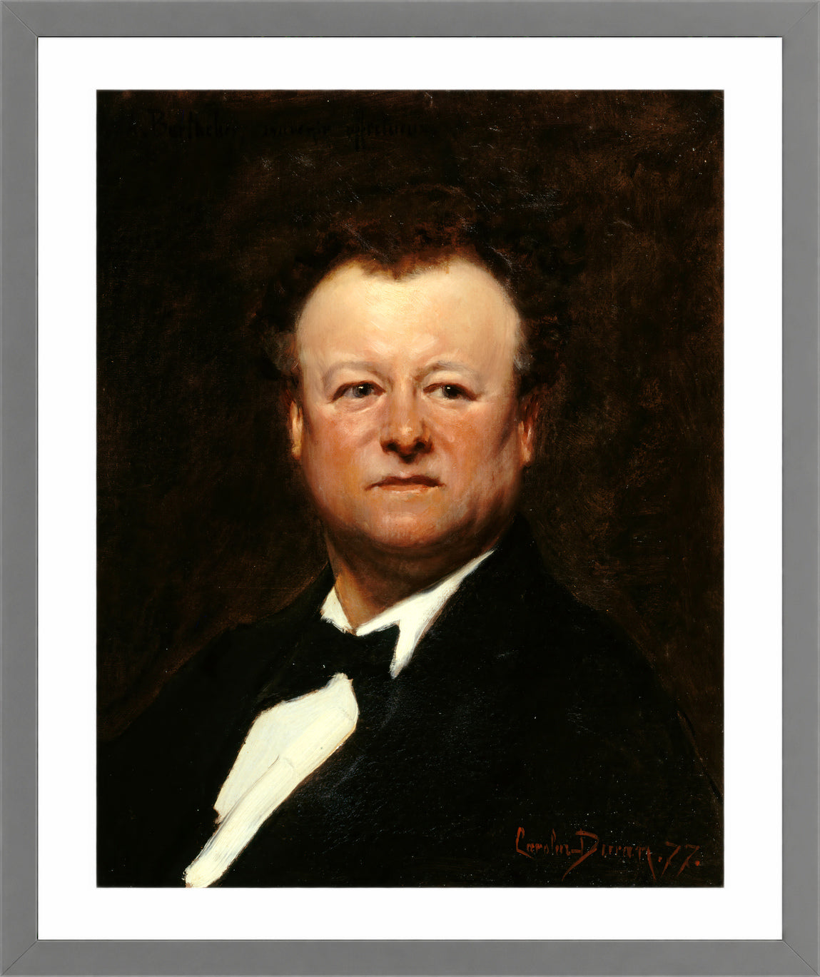 Carolus-Duran Print, Portrait of Jean-François Berthelier (1877) — light grey frame