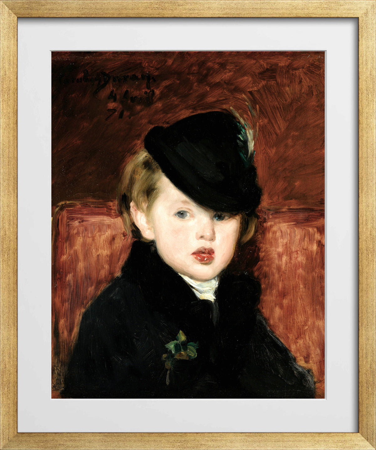 Carolus-Duran Print, Portrait of Louis Ghémar l’Aîné (1871) — gold frame
