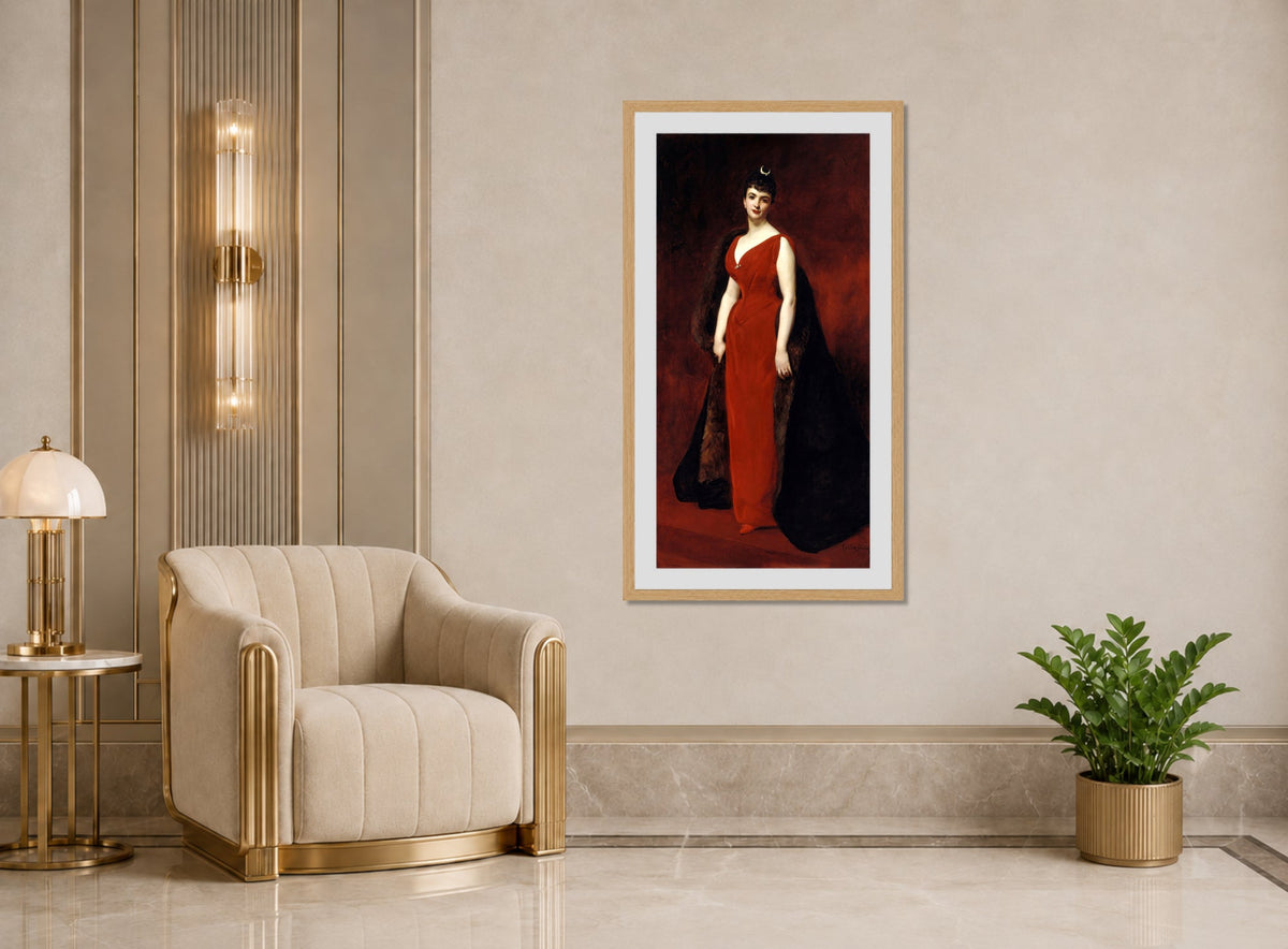Carolus-Duran Print, Portrait of Madame Edgar Stern (1889) — art deco roomset