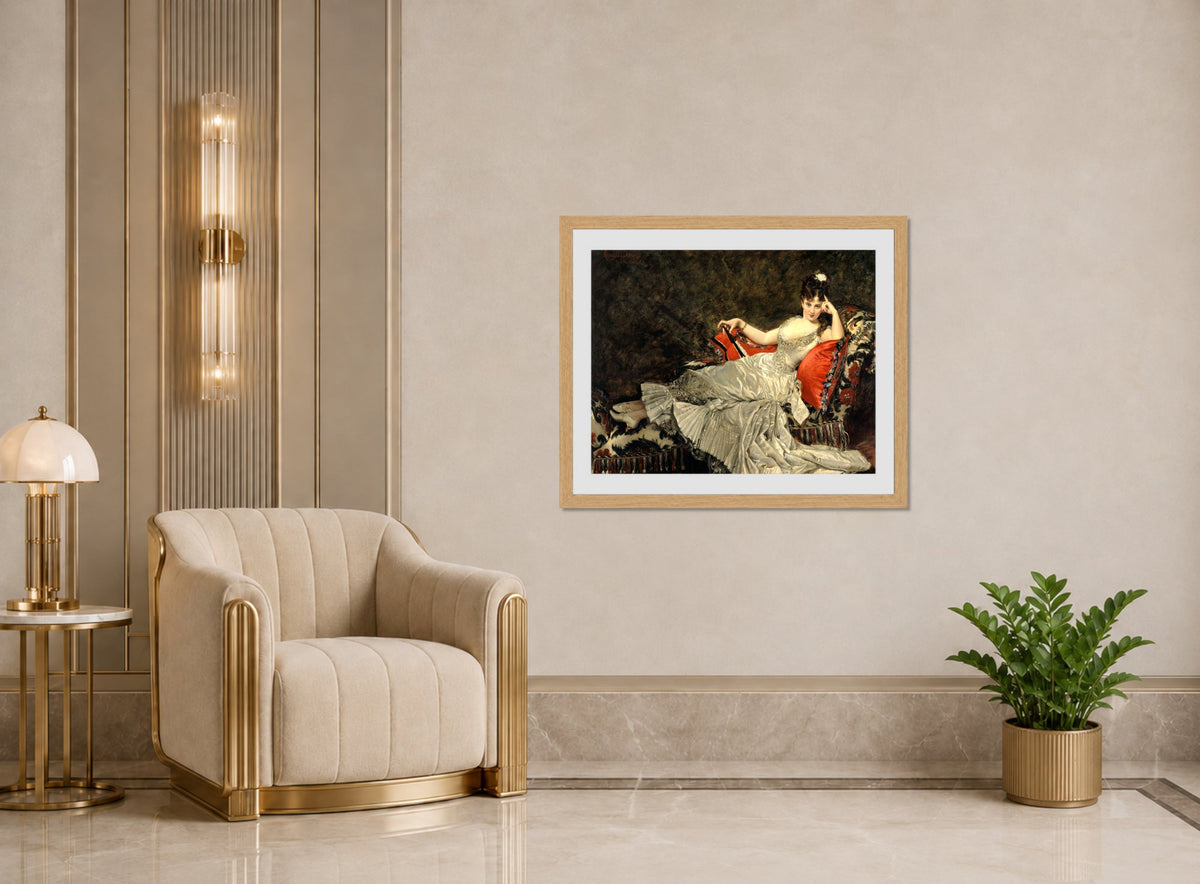 Carolus-Duran Print, Portrait of Mademoiselle de Lancey (1876) — art deco roomset