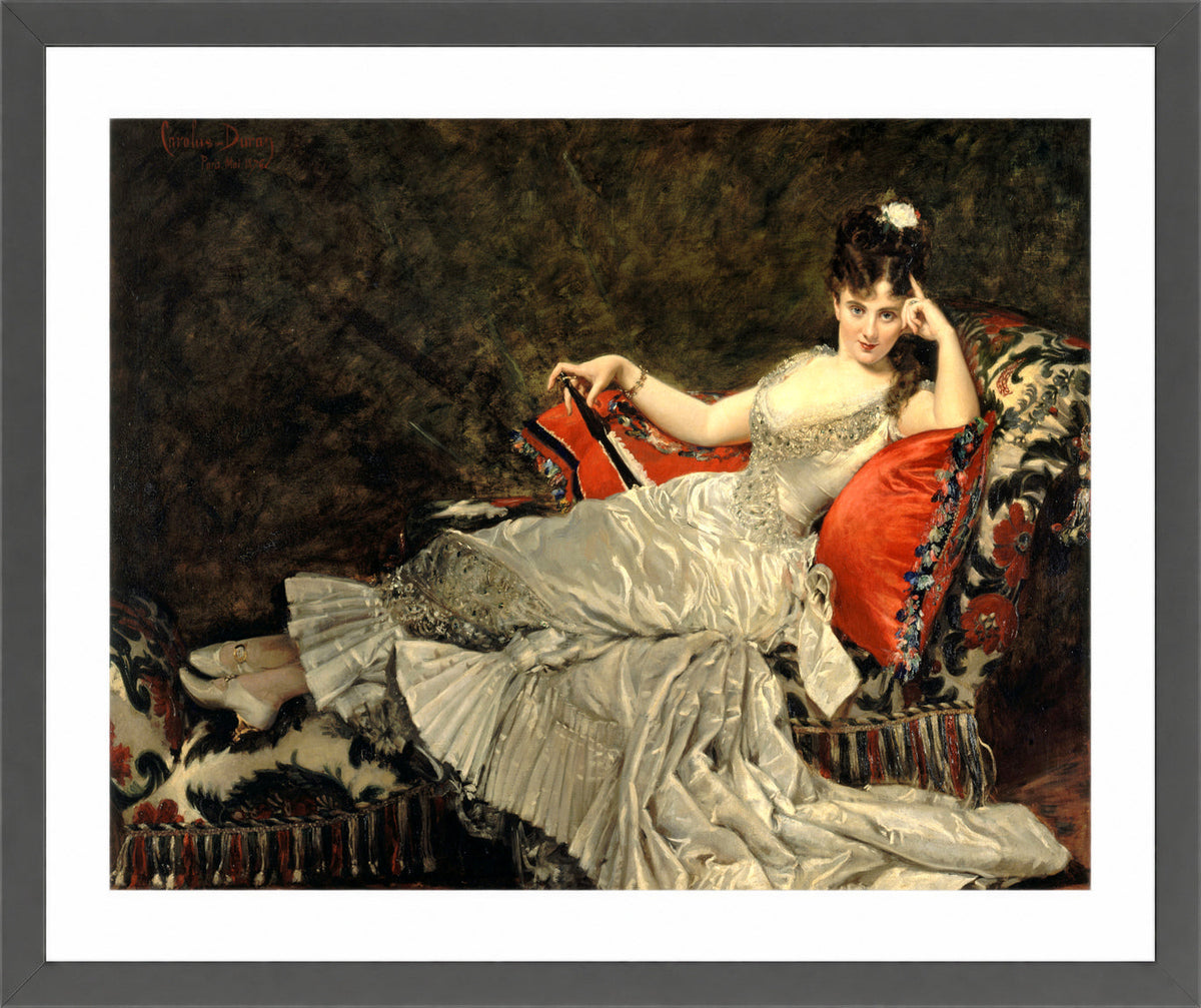 Carolus-Duran Print, Portrait of Mademoiselle de Lancey (1876) — dark grey frame