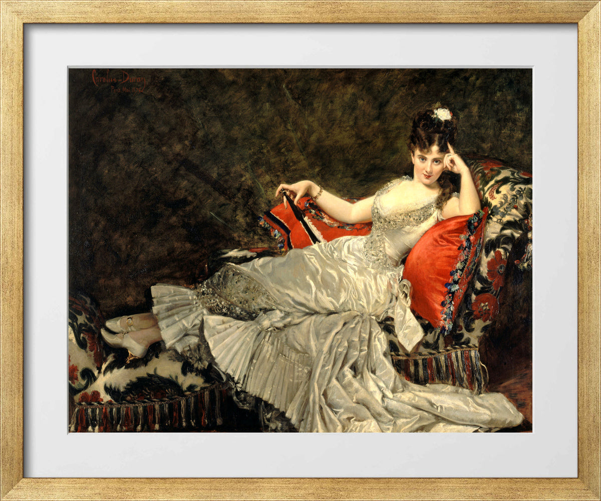 Carolus-Duran Print, Portrait of Mademoiselle de Lancey (1876) — gold frame