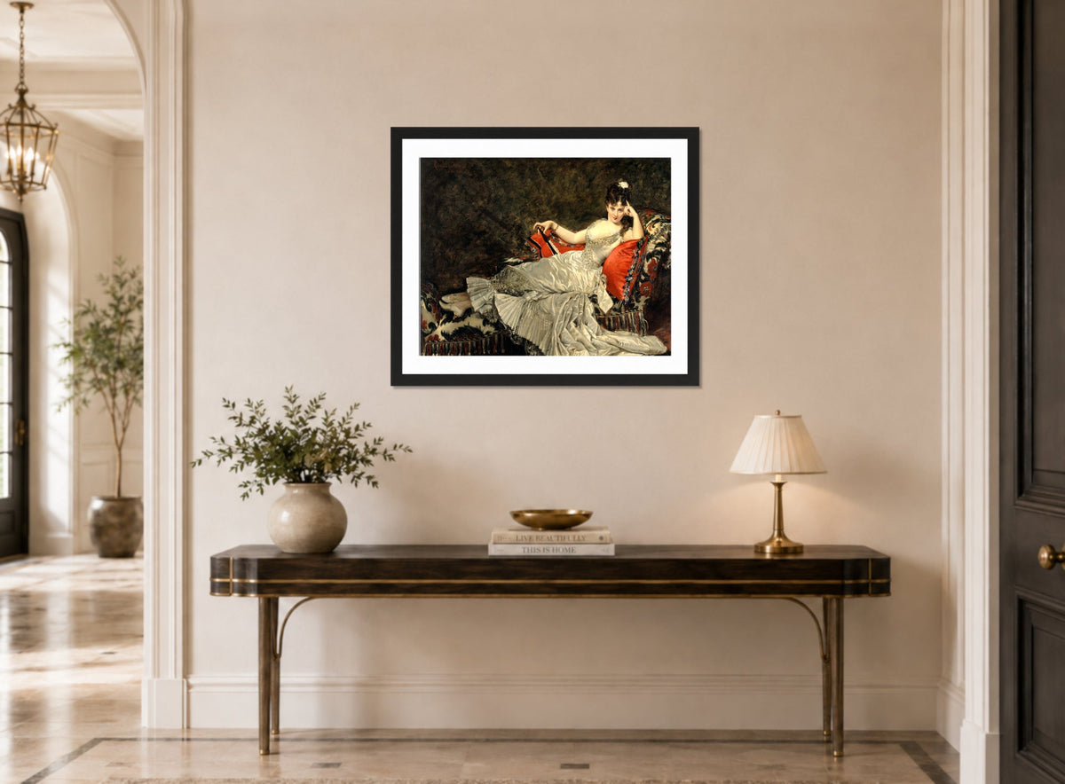 Carolus-Duran Print, Portrait of Mademoiselle de Lancey (1876) — hallway