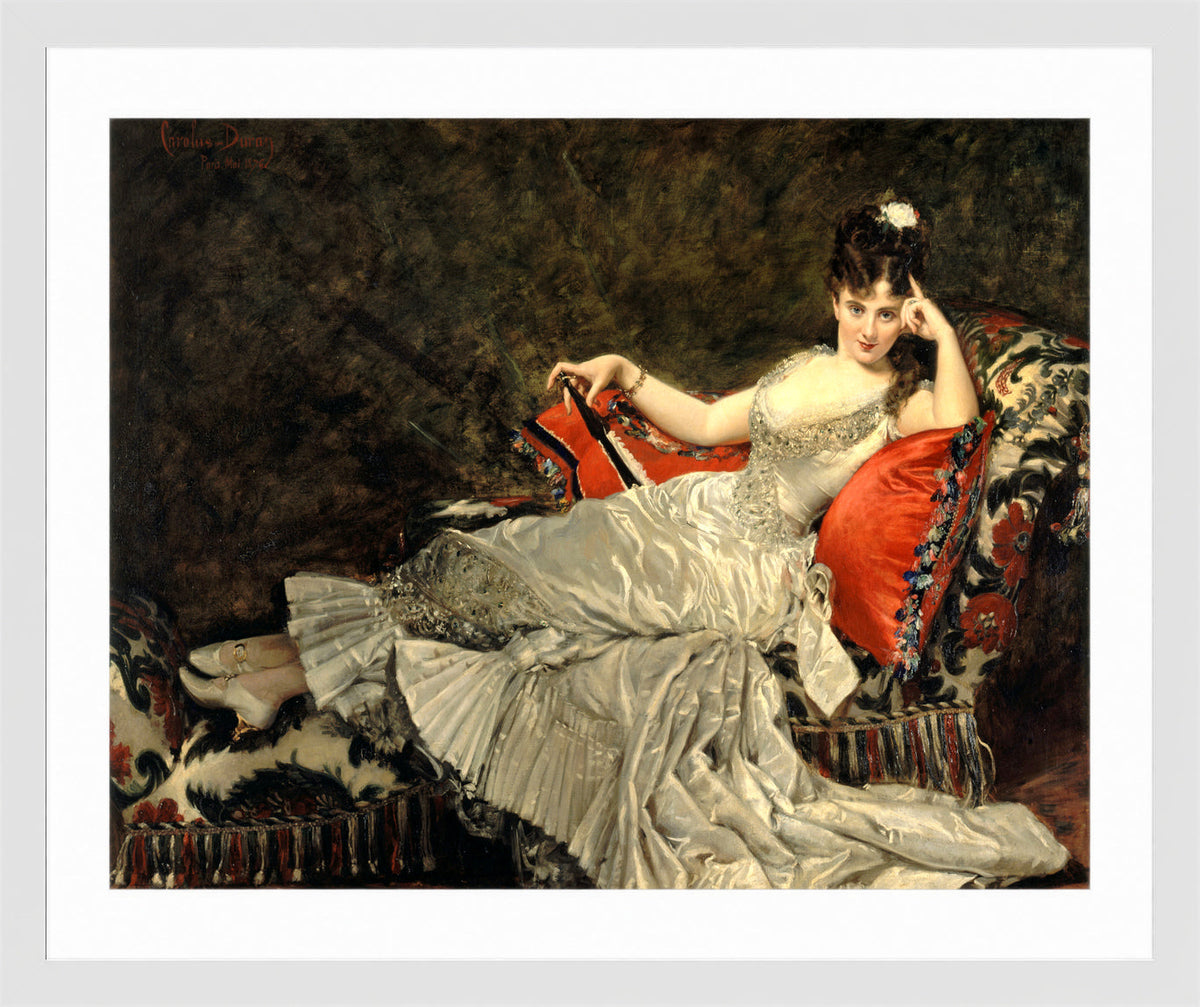 Carolus-Duran Print, Portrait of Mademoiselle de Lancey (1876) — white frame