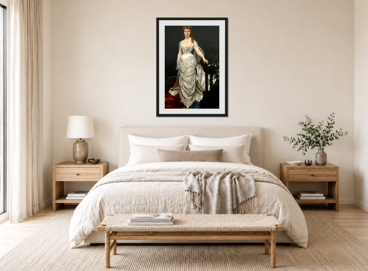 Carolus-Duran Print, Portrait of Mademoiselle X, Marquise Anforti (1875) — bedroom