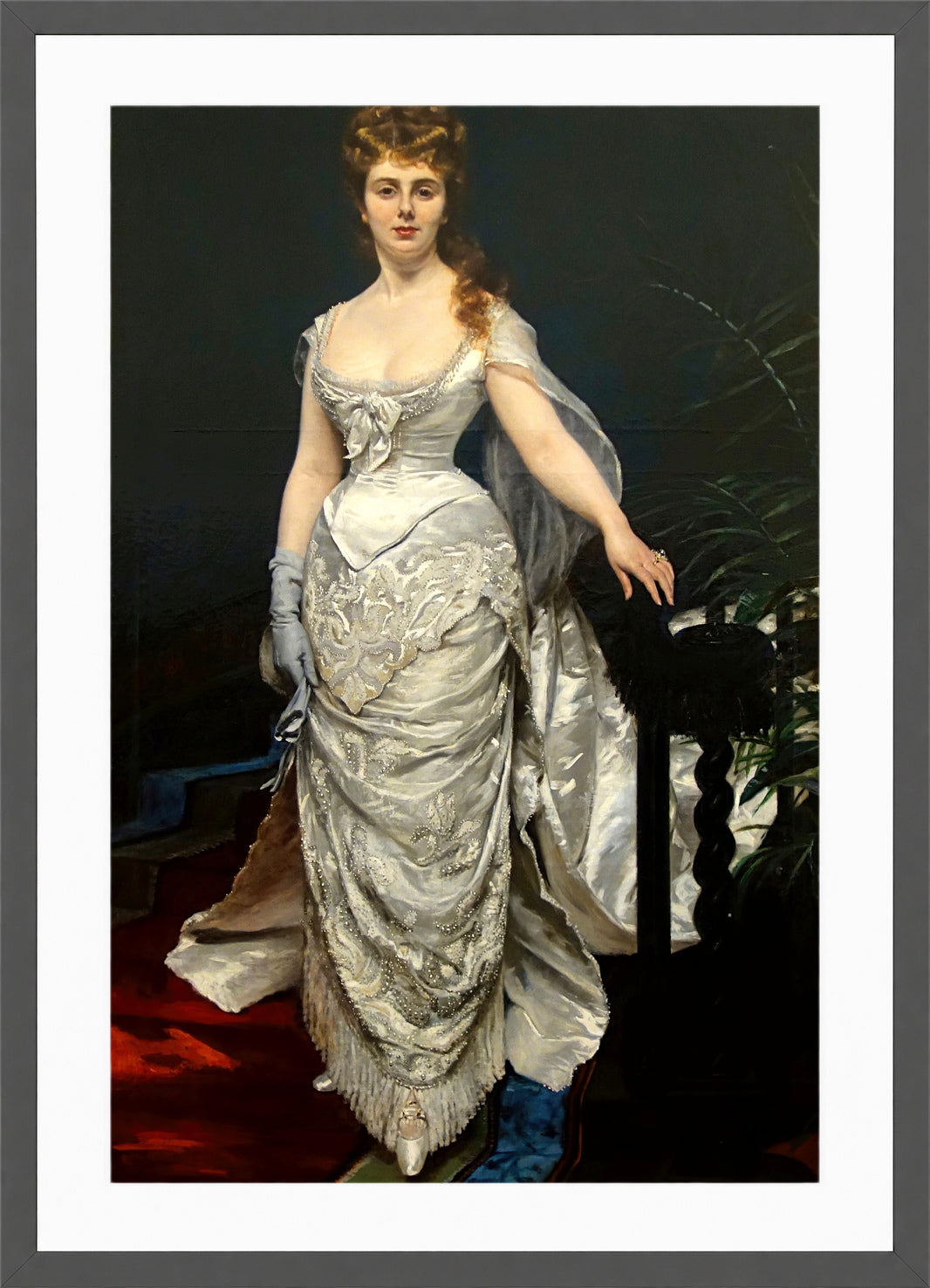 Carolus-Duran Print, Portrait of Mademoiselle X, Marquise Anforti (1875) — dark grey frame