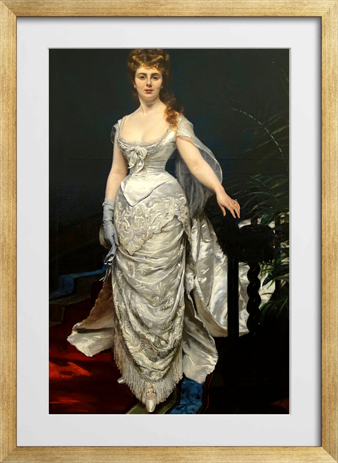 Carolus-Duran Print, Portrait of Mademoiselle X, Marquise Anforti (1875) — gold frame