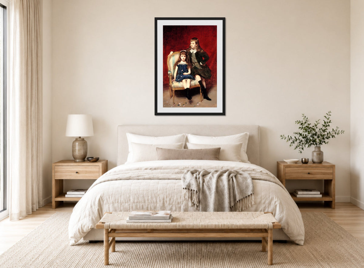 Carolus-Duran Print, Portrait of Marguerite and Robert de Broglie (1890) — bedroom