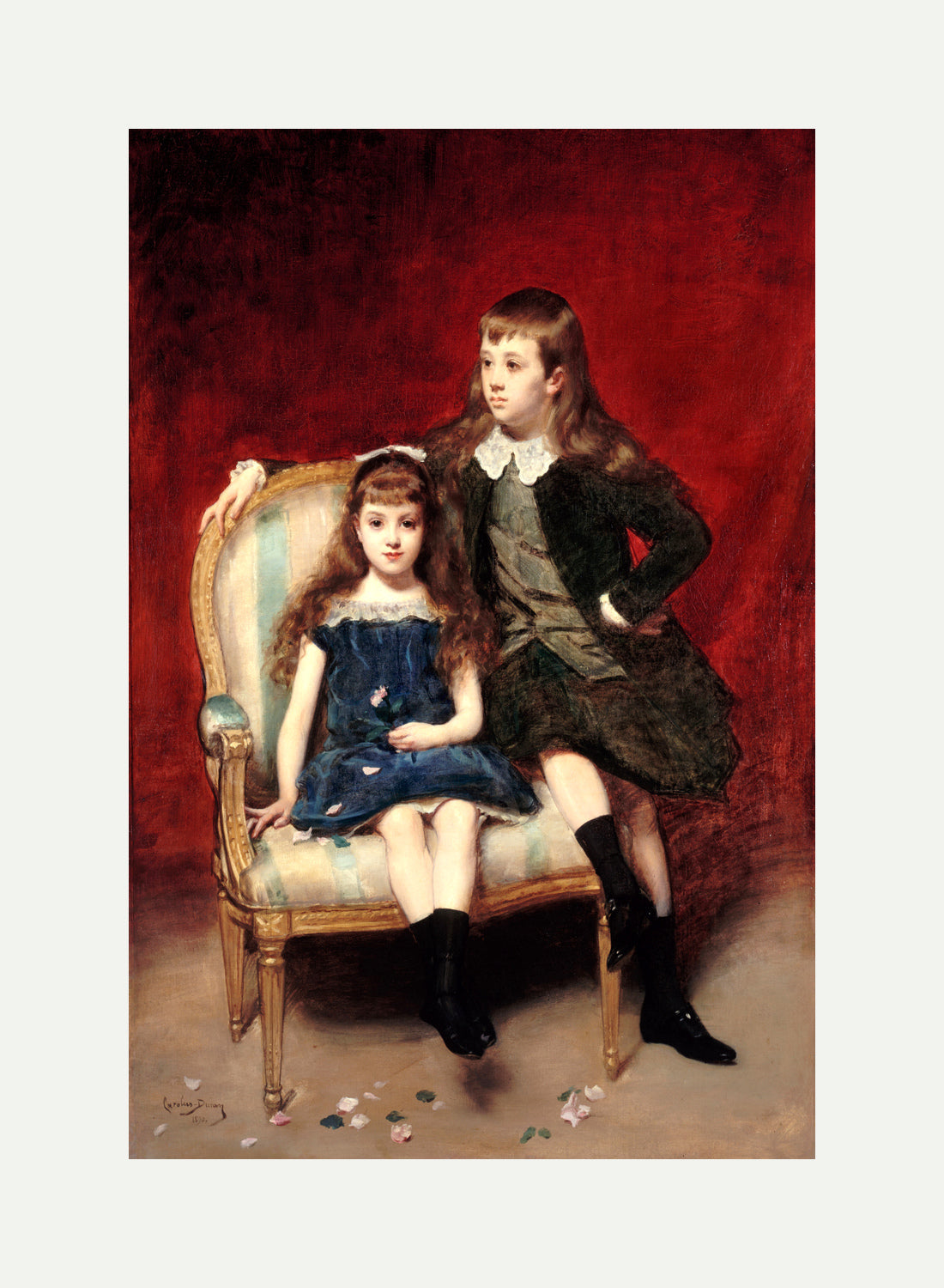 Carolus-Duran Print, Portrait of Marguerite and Robert de Broglie (1890) — rolled canvas