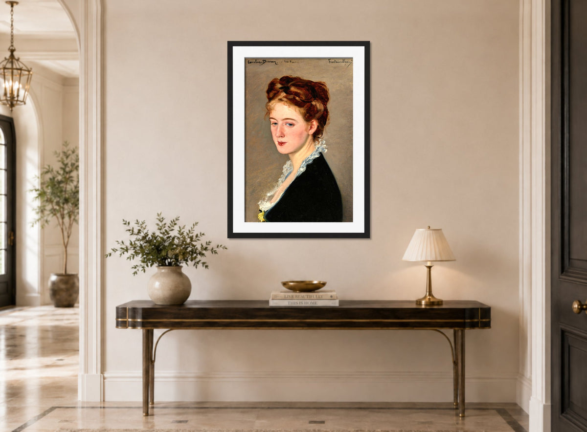 Carolus-Duran Print, Portrait of Mademoiselle Faure (1873) — hallway