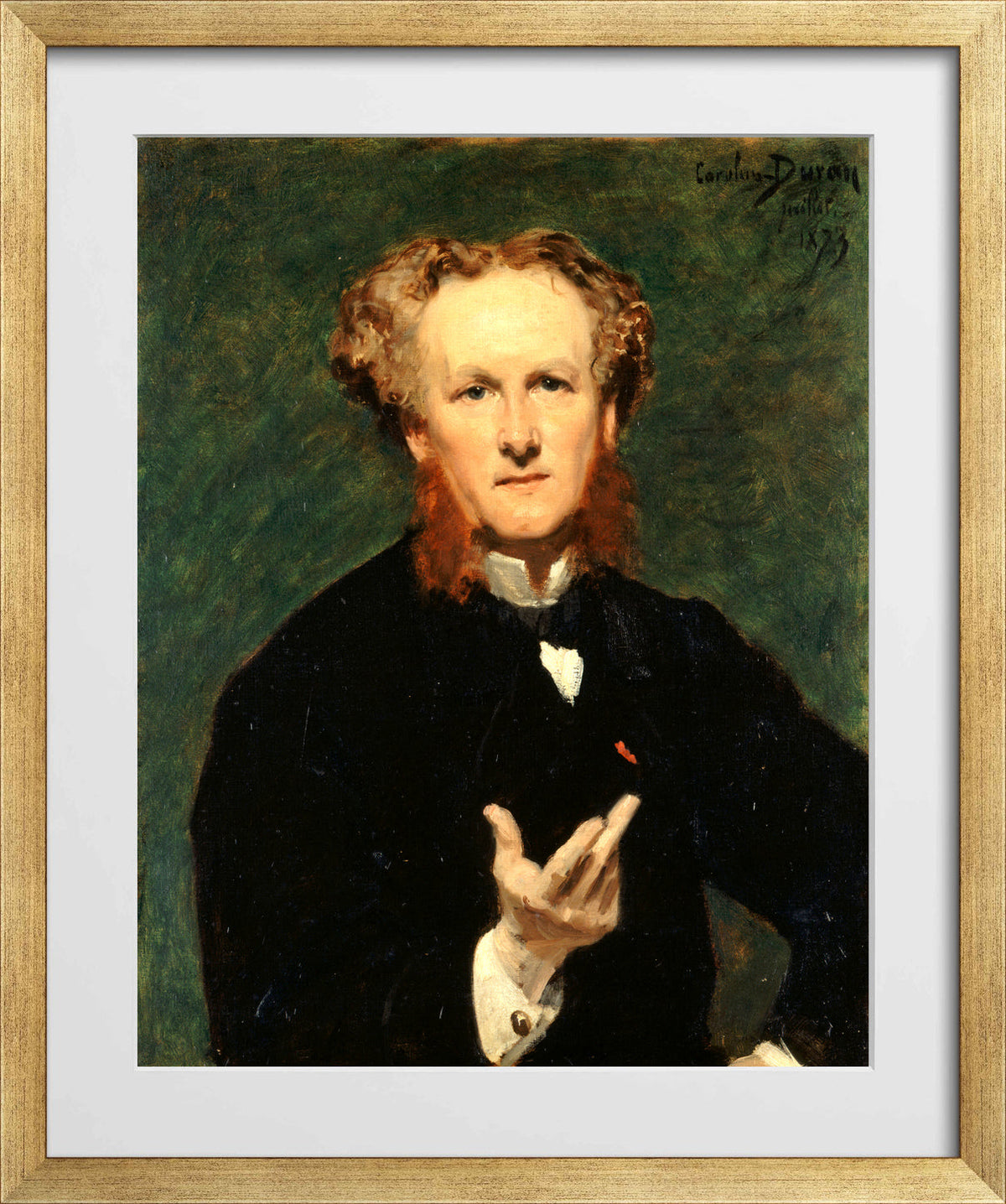 Carolus-Duran Print, Portrait of Étienne Haro (1873) — gold frame