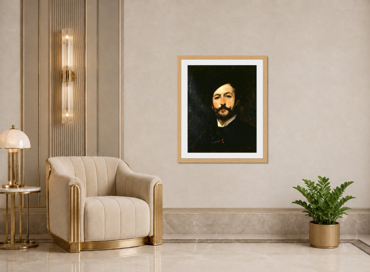 Carolus-Duran Print, Portrait of Baron Antoine d’Ezpeleta (1882) — art deco roomset