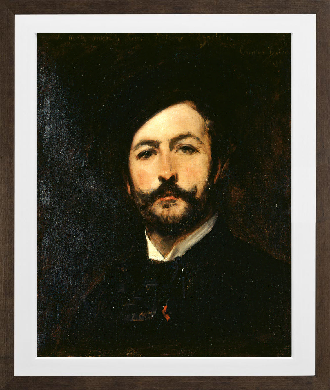 Carolus-Duran Print, Portrait of Baron Antoine d’Ezpeleta (1882) — brown frame