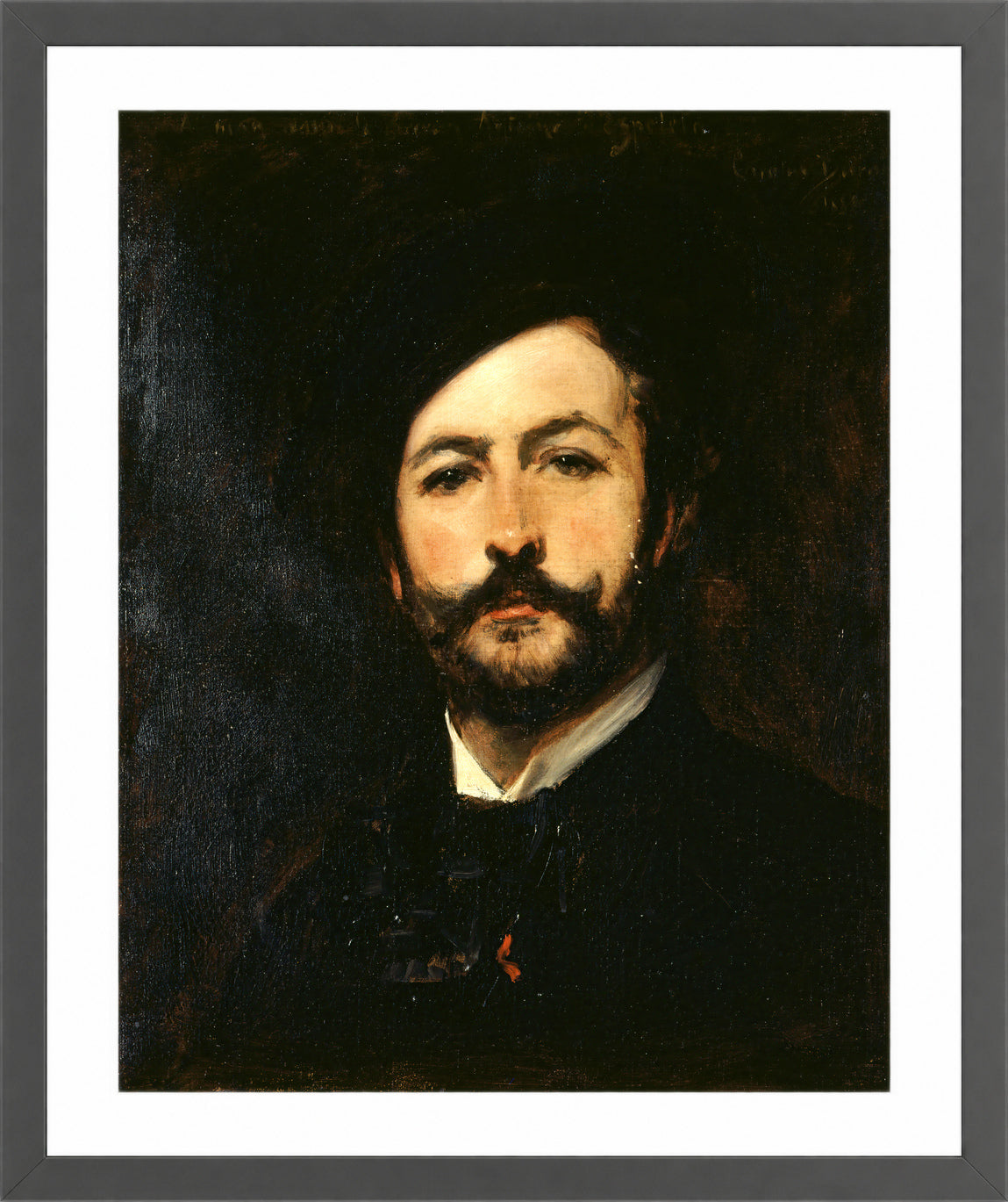 Carolus-Duran Print, Portrait of Baron Antoine d’Ezpeleta (1882) — dark grey frame