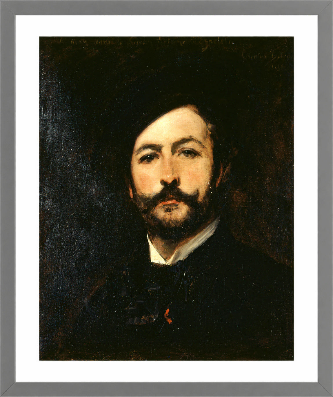 Carolus-Duran Print, Portrait of Baron Antoine d’Ezpeleta (1882) — light grey frame