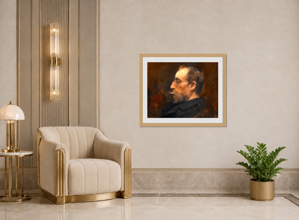Carolus-Duran Print, Portrait of a Man (1871) — art deco roomset