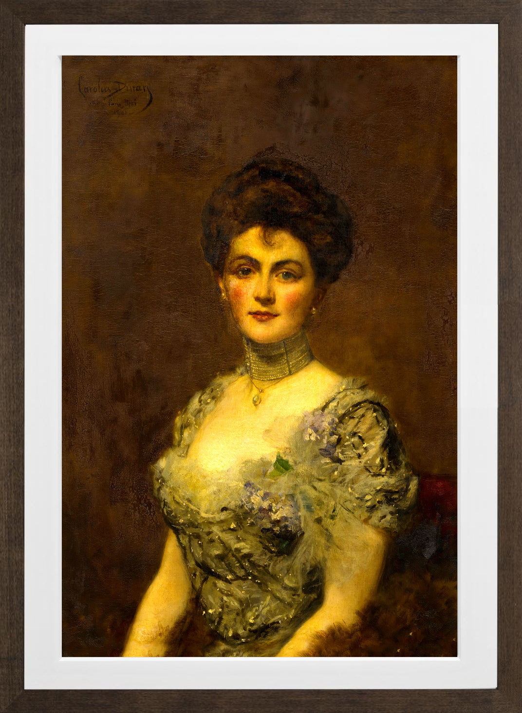 Carolus-Duran Print, Portrait of a Woman (1900) — brown frame