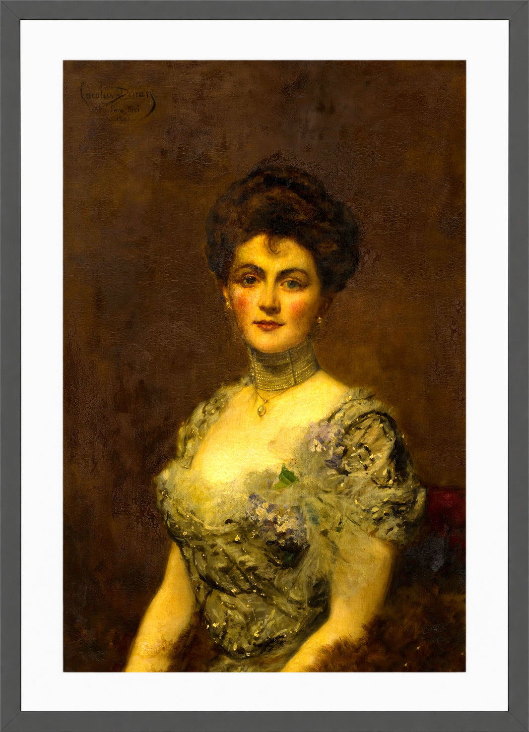 Carolus-Duran Print, Portrait of a Woman (1900) — dark grey frame