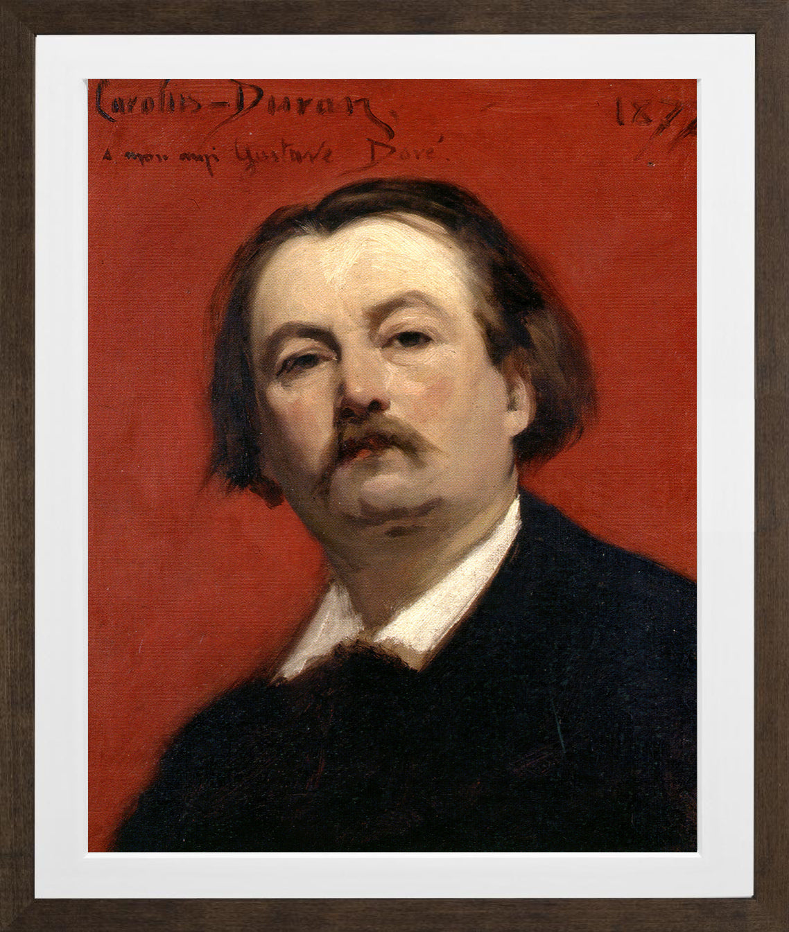 Carolus-Duran Print, Portrait of Gustave Doré (1877) — brown frame