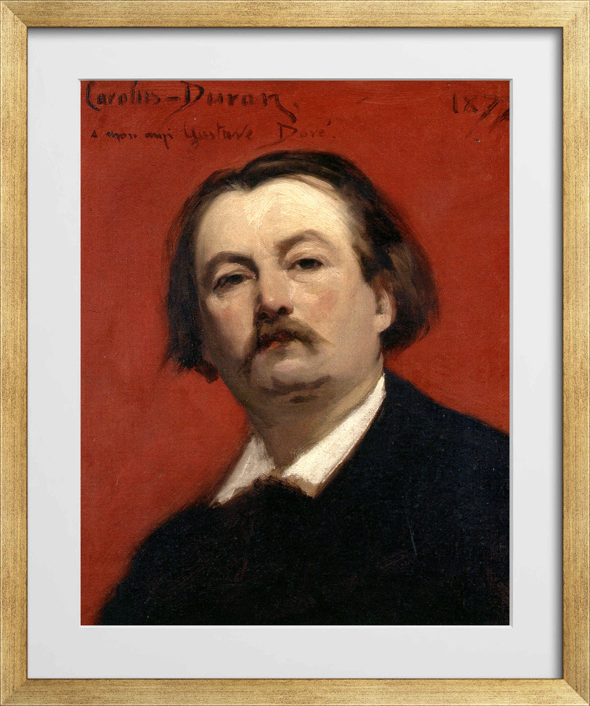 Carolus-Duran Print, Portrait of Gustave Doré (1877) — gold frame