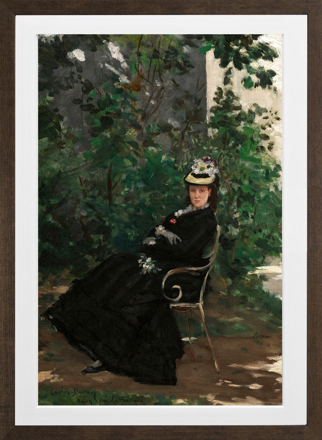 Carolus-Duran Print, Portrait of Madame Alice Hoschedé (between 1872 and 1878) — brown frame