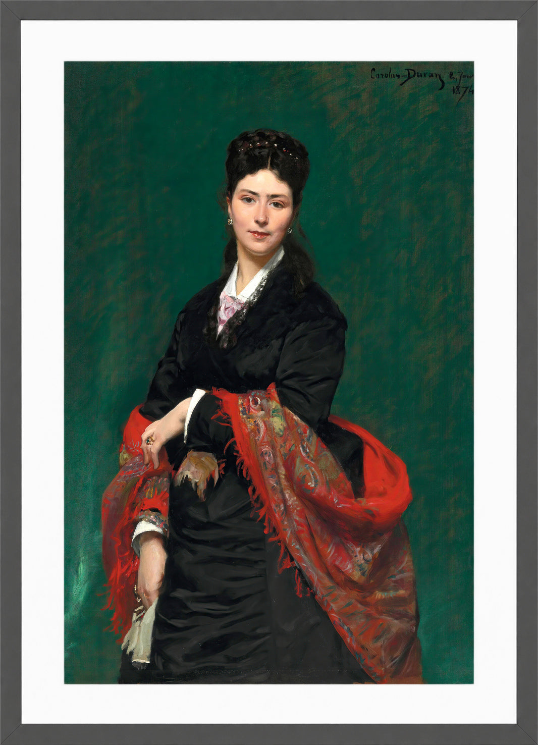 Carolus-Duran Print, Portrait of Madame Marie Clerc (1874) — dark grey frame