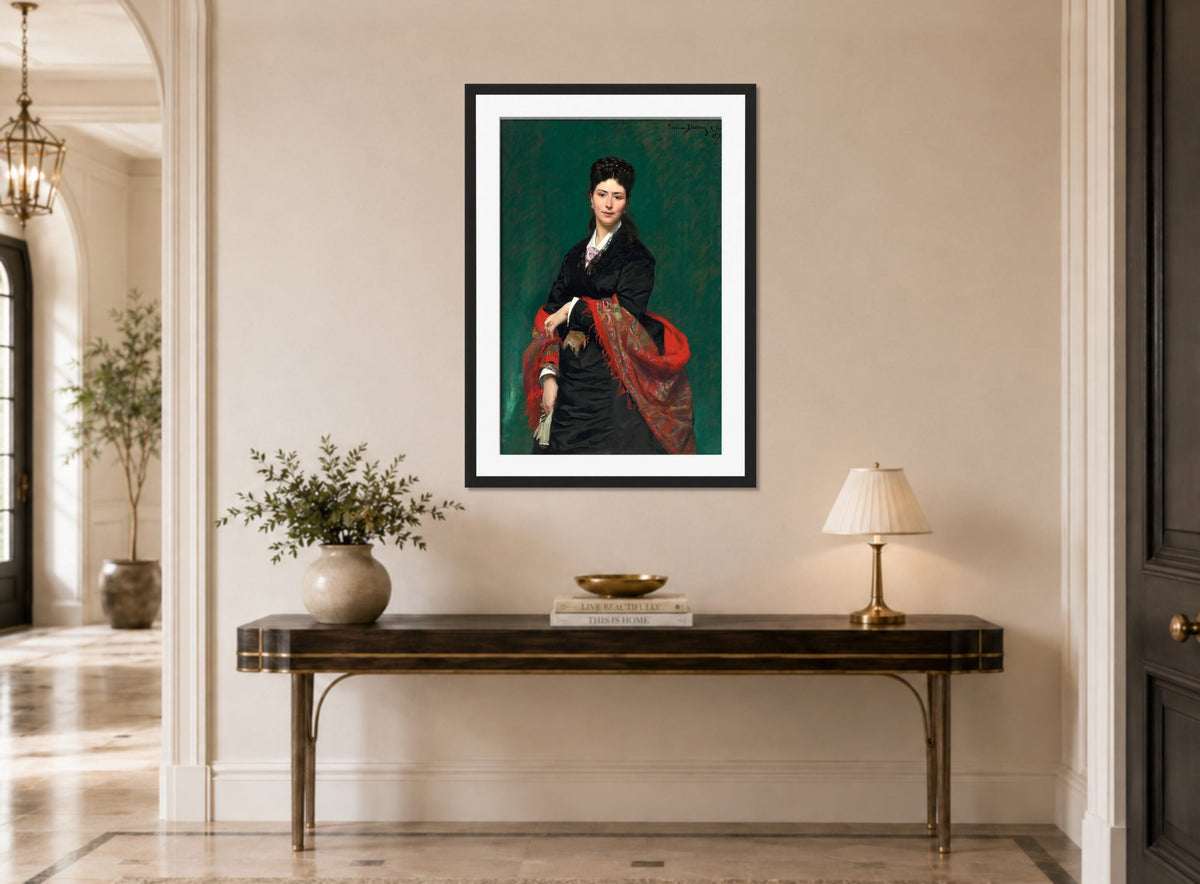 Carolus-Duran Print, Portrait of Madame Marie Clerc (1874) — hallway