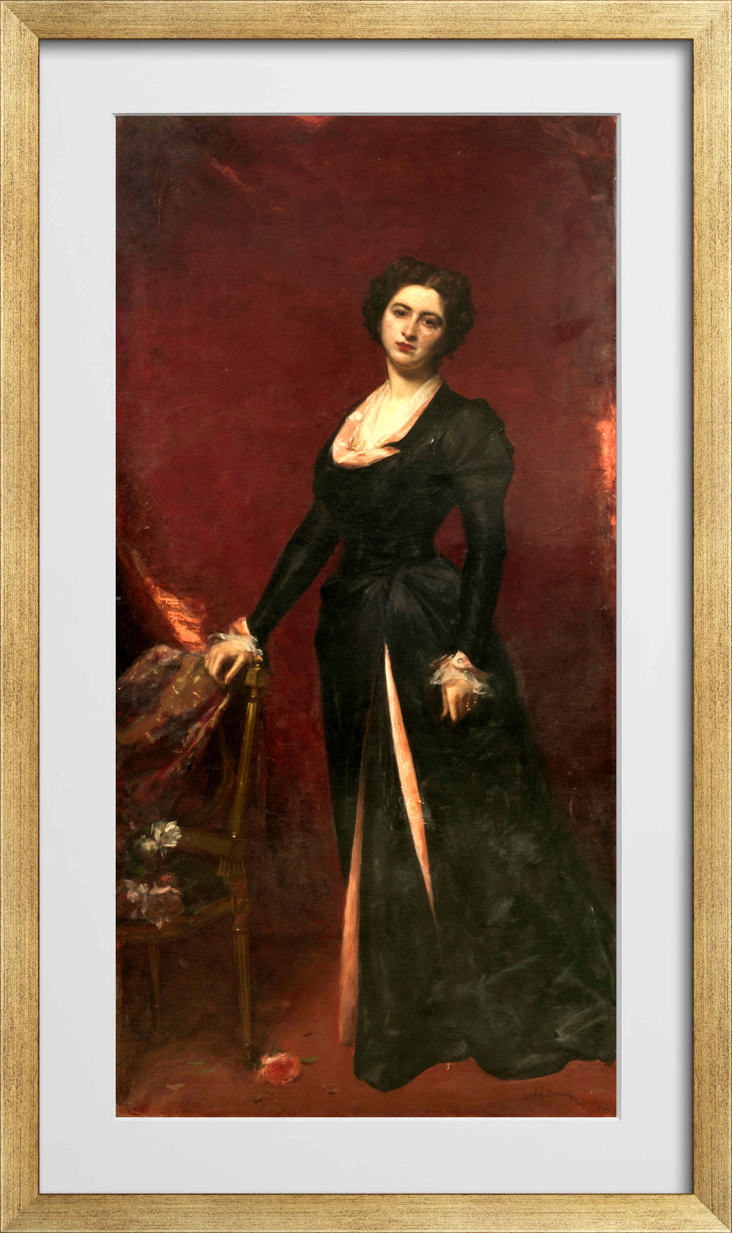 Carolus-Duran Print, Portrait of María Reyna de Fernández Blanco (1899) — gold frame