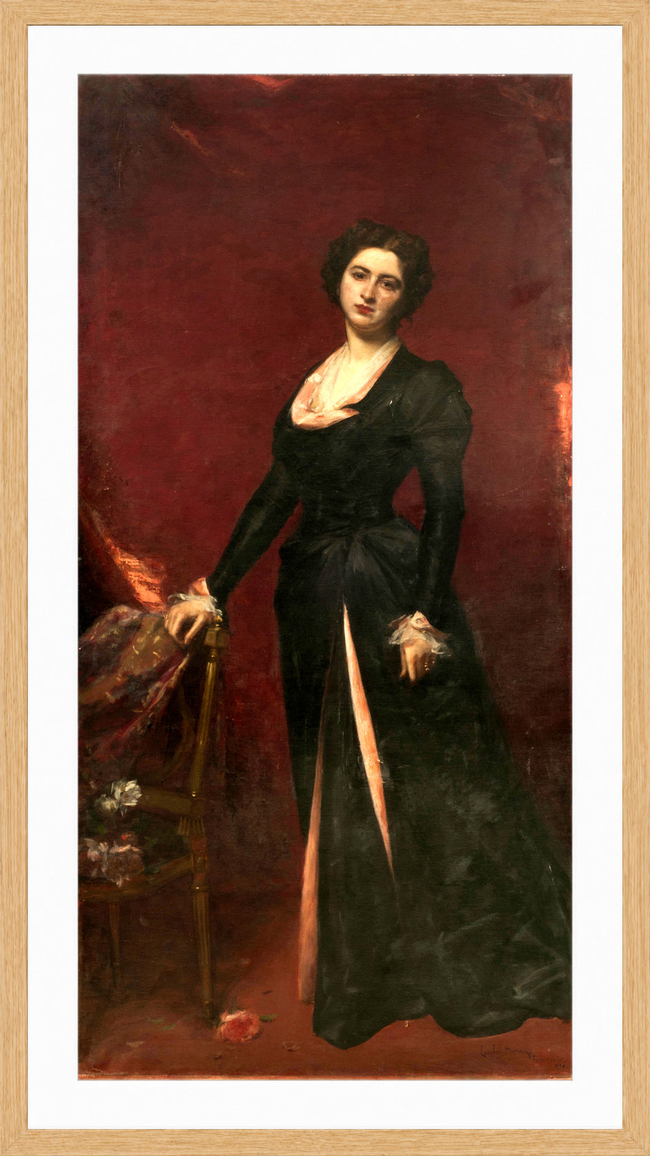 Carolus-Duran Print, Portrait of María Reyna de Fernández Blanco (1899) — oak frame