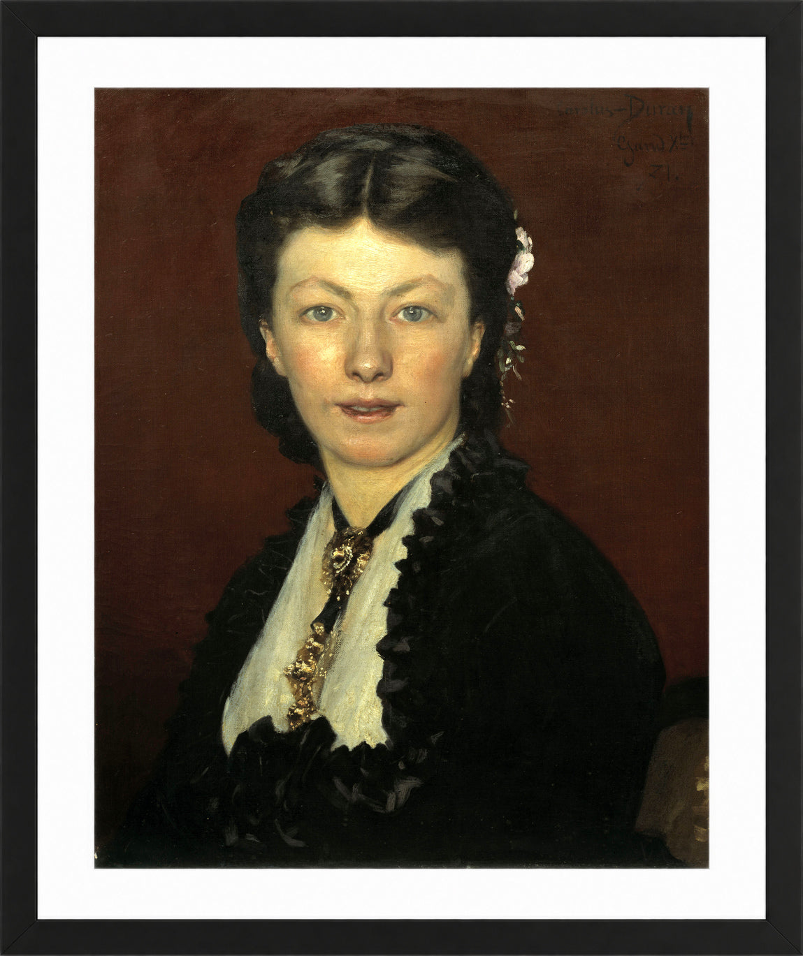 Carolus-Duran Print, Portrait of Mrs Adolphe Neyt (1871) — black frame