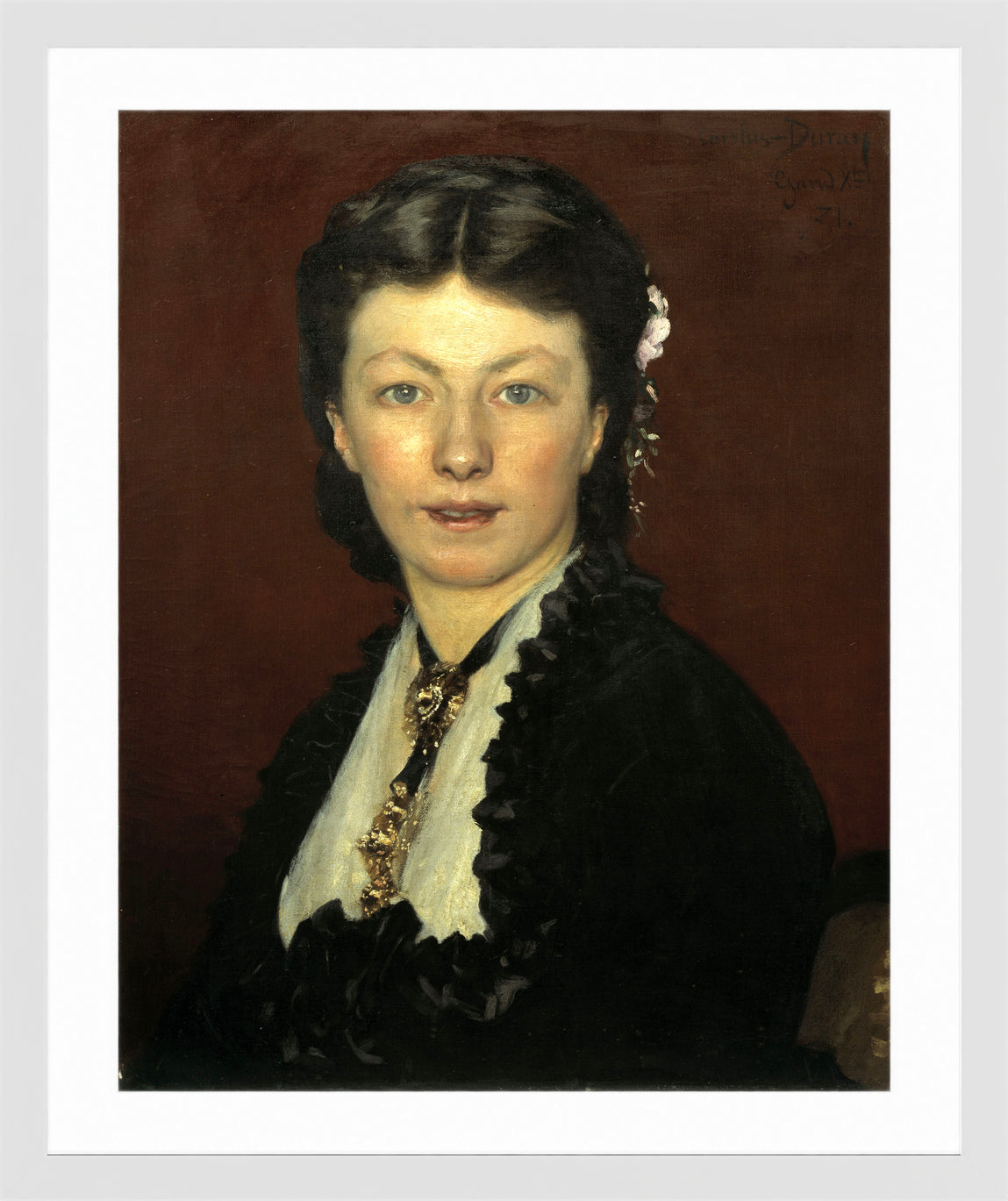 Carolus-Duran Print, Portrait of Mrs Adolphe Neyt (1871) — white frame