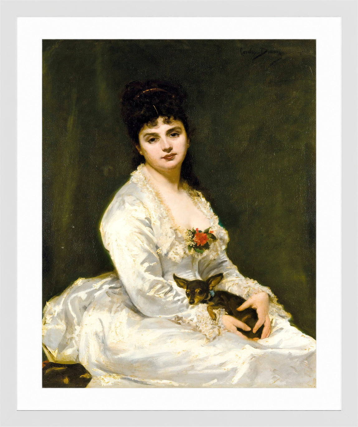 Carolus-Duran Print, Portrait of Mrs Henri Fouquier (1876) — white frame