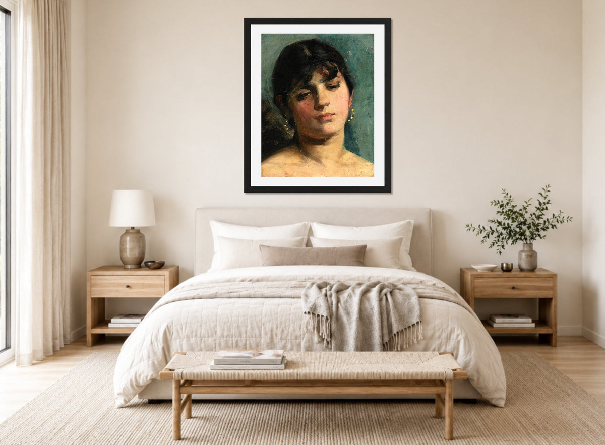 Carolus-Duran Print, Portrait Sketch of a Young Girl (1885) — bedroom