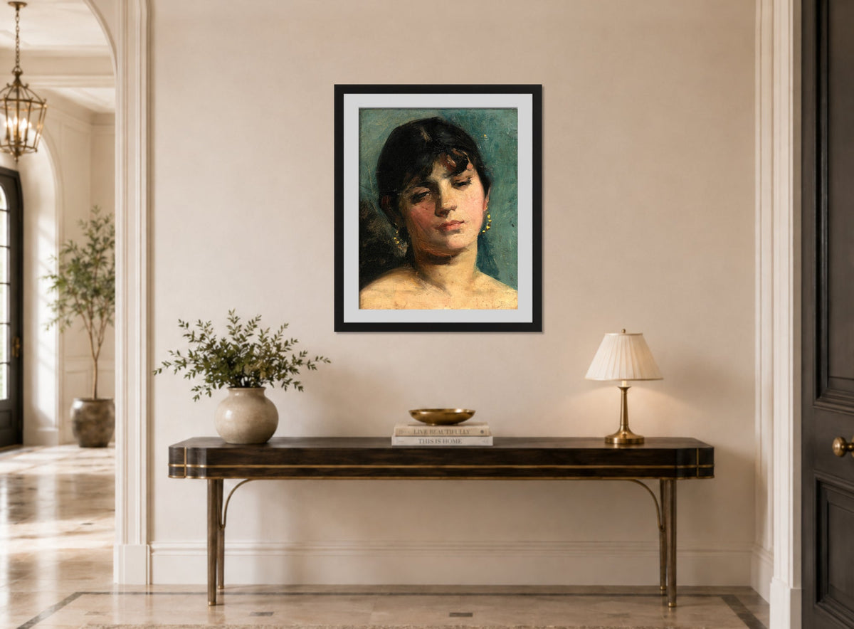 Carolus-Duran Print, Portrait Sketch of a Young Girl (1885) — hallway