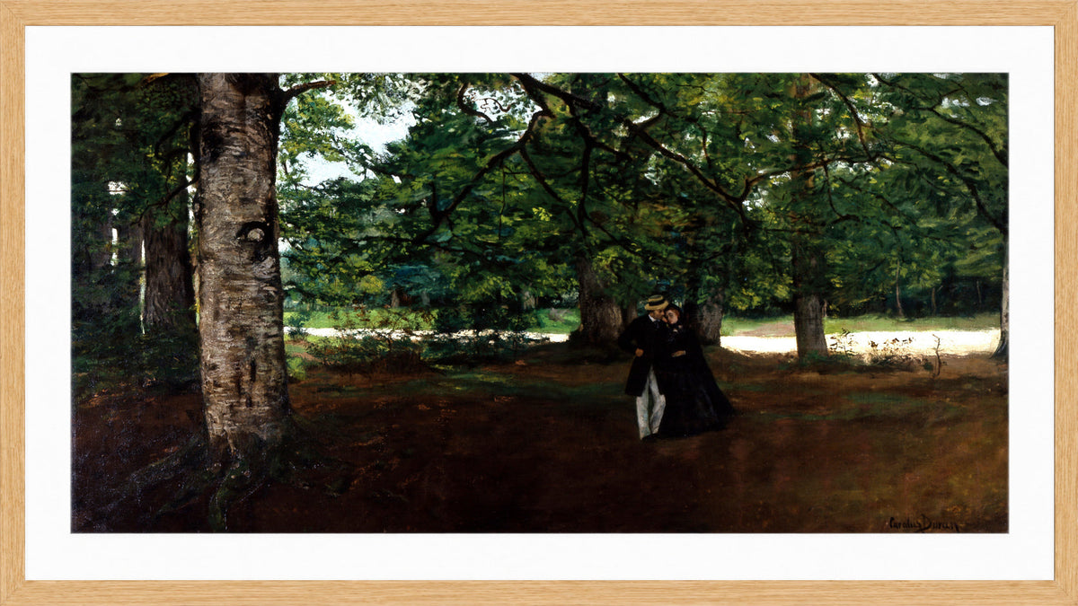 Carolus-Duran Print, Promenade in the Woods (1861) — oak frame
