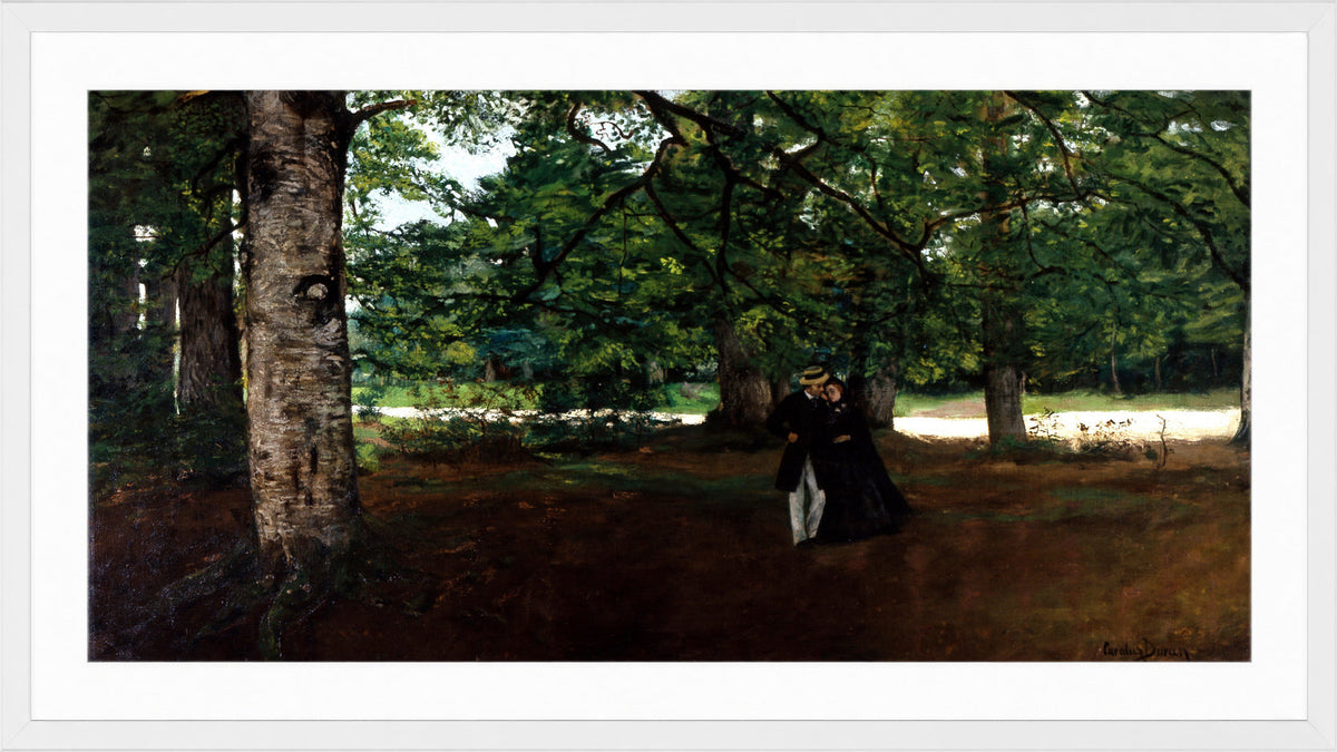 Carolus-Duran Print, Promenade in the Woods (1861) — white frame