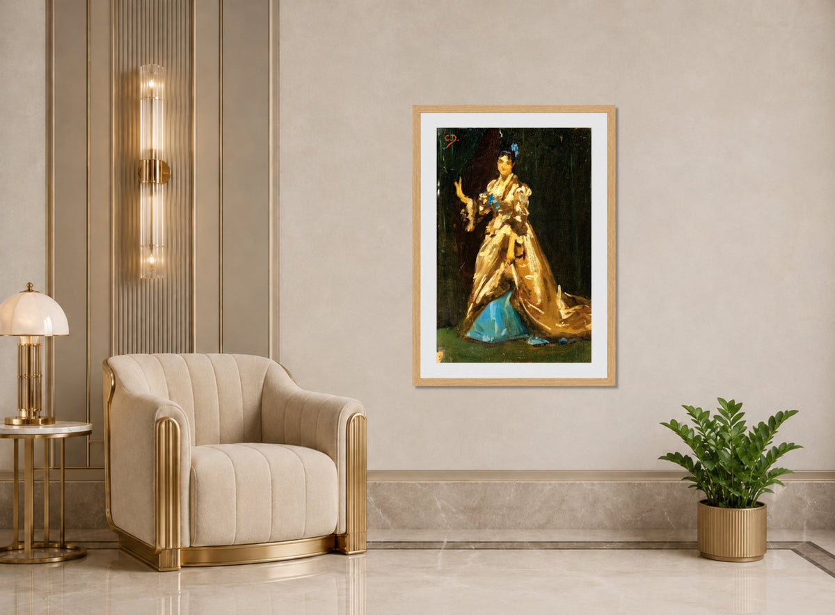 Carolus-Duran Print, Sketch for the Portrait of Mrs Feydeau — art deco roomset